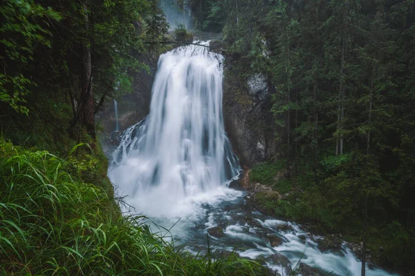 Gollinger Waterfall Austria Rainy Day — Stock Photo, Image