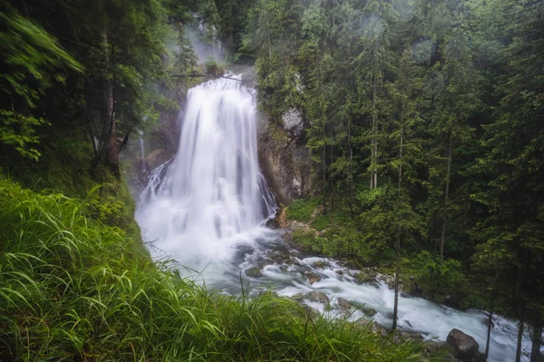 Gollinger Waterfall Austria Rainy Day — Stock Photo, Image