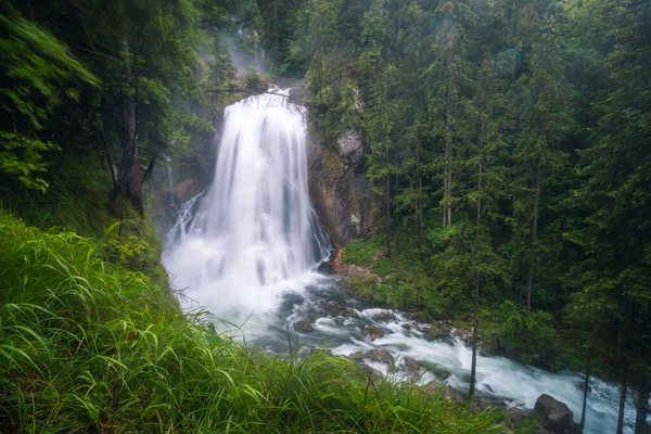 Gollinger Waterfall Austria Rainy Day — Stock Photo, Image