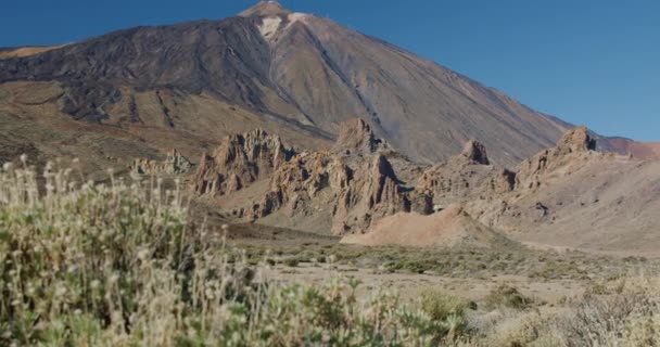 Teneriffa Teides Nationalpark Spanien Vackert Vulkanskt Landskap — Stockvideo