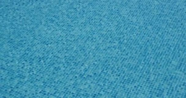 水面质感 游泳池清澈的涟漪和波浪 阳光的折射顶视图纹理水 靠近点 — 图库视频影像