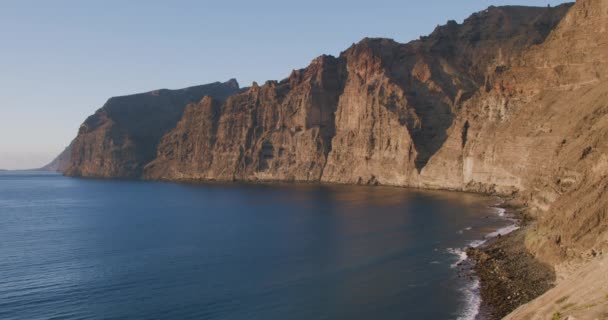 Vue Sur Mer Depuis Plage Los Gigantes Coucher Soleil Tenerife — Video