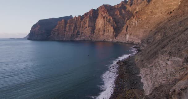 Beautiful View Los Gigantes Beach Sunset Tenerife Canary Islands Spain — Vídeo de Stock