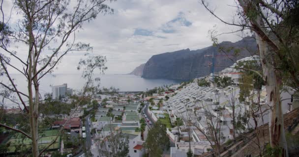 Los Gigantes Durante Pôr Sol Tenerife Ilhas Canárias Espanha Praia — Vídeo de Stock