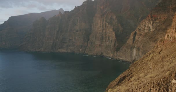 Beautiful View Los Gigantes Beach Sunset Tenerife Canary Islands Spain — Stockvideo