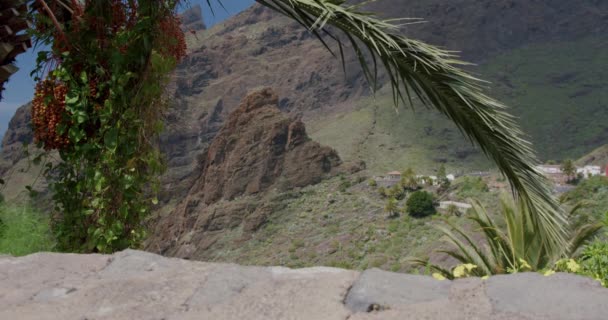 Вид Ущелье Маска Деревню Тенерифе Канарские Острова Испания — стоковое видео