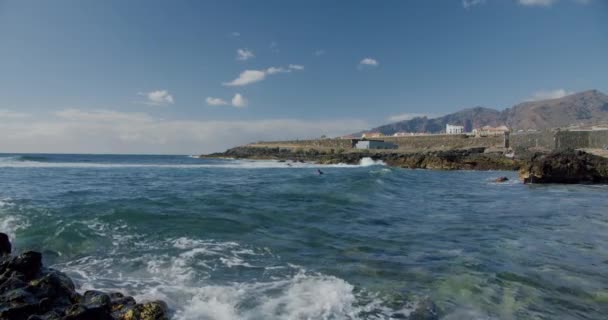 Puerto Santiago Tenerife Punta Blanca Punta Juanita Best Place Surf — ストック動画