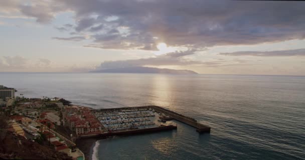 Los Gigantes Durante Puesta Del Sol Tenerife Islas Canarias España — Vídeos de Stock