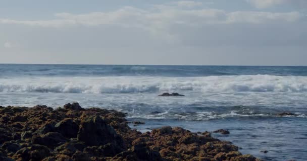 Пуэрто Сантьяго Тенерифе Пунта Бланка Пунта Хуанита Лучшее Место Серфинга — стоковое видео