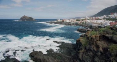 Waterfront of beautiful Garachico town and volcanic shore. Tenerife. Canary Islands.