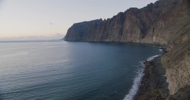 Beautiful View Los Gigantes Beach Sunset Tenerife Canary Islands Spain — Video