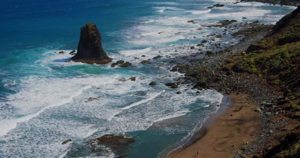 Rock Formations Cliffs North Coast Tenerife Canary Islands Spain Spectacular — Stok video
