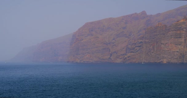 Sandstorm Calima Tenerife Los Gigantes Cliffs Canary Islands Hit African — 图库视频影像
