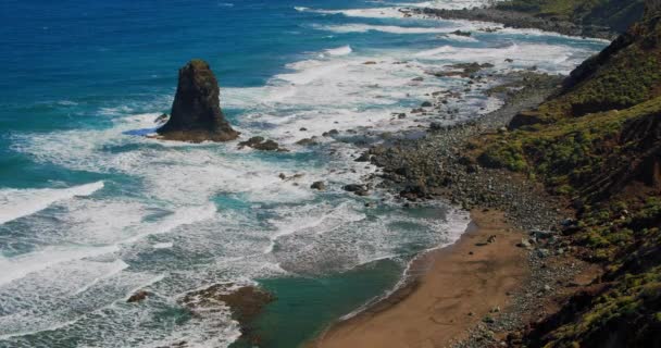 Rock Formations Cliffs North Coast Tenerife Canary Islands Spain Spectacular — Stockvideo