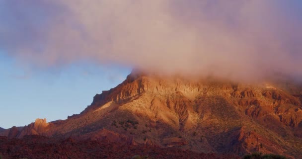 Lava Scenery Teide National Park Desert Landscape Sunset Tenerife Canary — Stockvideo