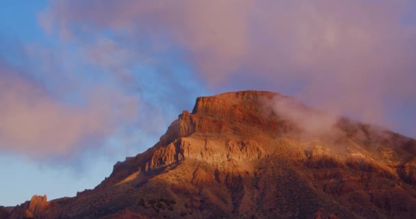 Lava Scenery Teide National Park Desert Landscape Sunset Tenerife Canary — Wideo stockowe