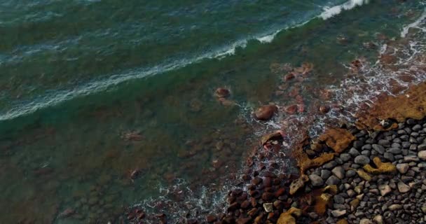 Ocean Shore Sunset Tenerife Canary Islands Spain Untouched Rocky Volcanic — Video Stock