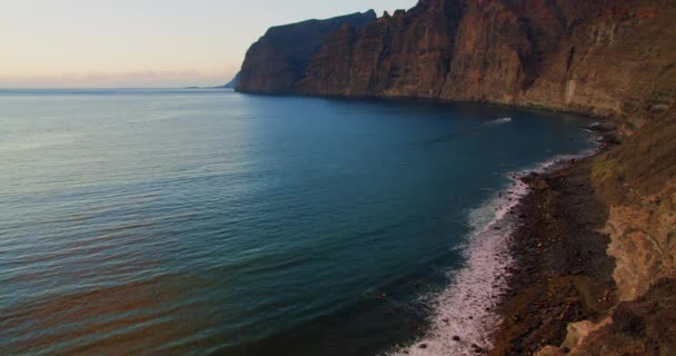 Los Gigantes Huge Cliffs Sunset Relax View Atlantic Ocean Tenerife — Vídeo de stock