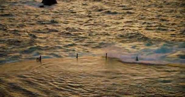 Natural Pool Piscina Natural Acantilados Los Gigantes Sunset Ocean Coast — Vídeo de Stock