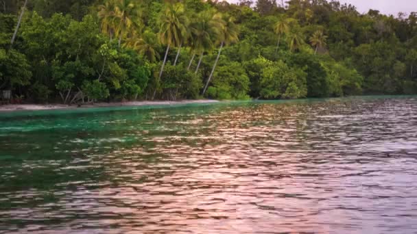 Pluie Tropicale Sur Les Cabanes Bambou Sur Plage Gam Island — Video