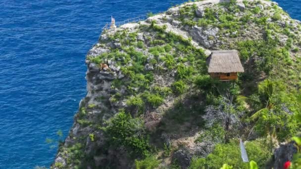 Hut Видом Точку Краю Обриву Півночі Берега Нуса Пеніда Балі — стокове відео