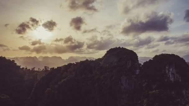 Timelapse Beautiful Views Krabi Province Mountain Top Tiger Cave Evening — Vídeos de Stock