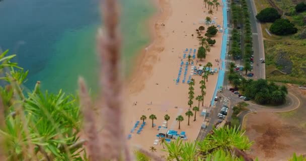 Лучший Пляж Мире Вид Побережье Тенерифе Океанские Волны Разбиваются Белый — стоковое видео