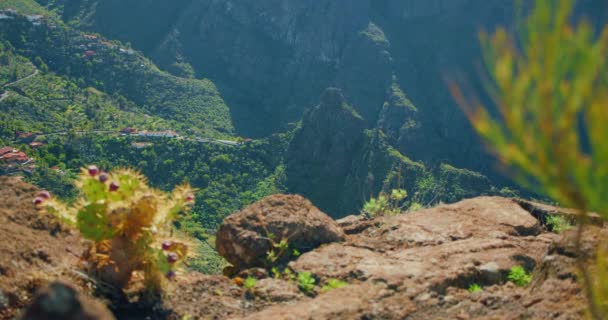 Beautiful View Masca Gorge Barranco Maska Peak Mountain Peak Rocky — 비디오