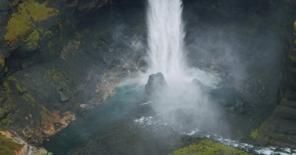 Mooiste Haifoss Waterval Ijsland Highland — Stockvideo