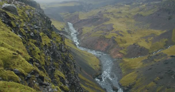 Schönster Haifoss Wasserfall Hochland Von Island — Stockvideo