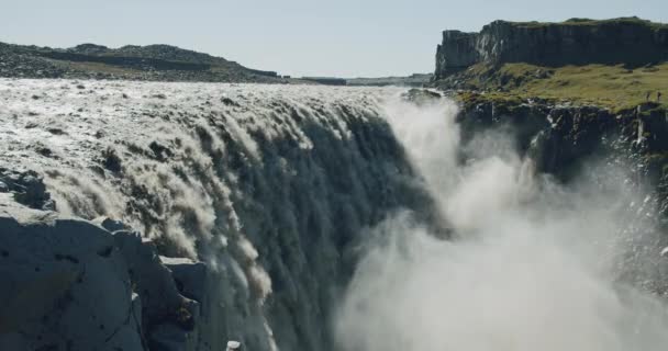 Cascata Epica Potente Dettifoss Islanda Europa — Video Stock