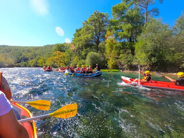 Kanion Koprulu Antalya Turcja Września 2021 Rafting Wodny Rzece Kopryuchay — Zdjęcie stockowe