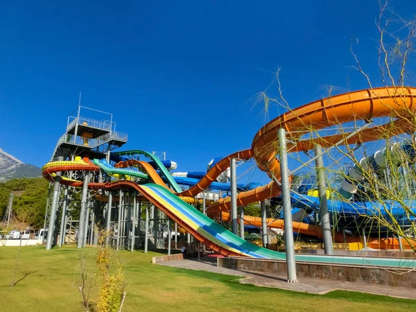 Tekirova Turkije Oktober 2021 Het Waterpark Met Glijbanen Voor Kinderen — Stockfoto