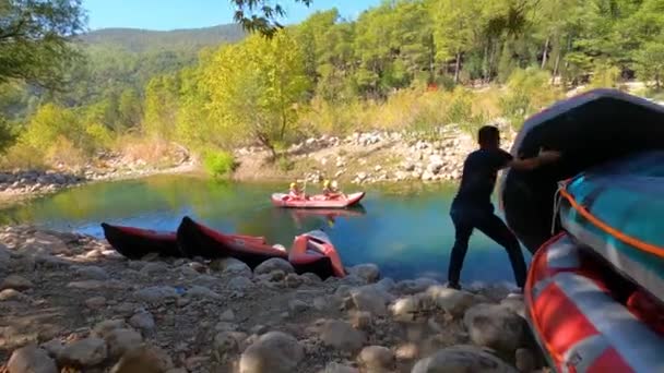Koprulu Canyon Antalya Turquía Septiembre 2021 Rafting Acuático Los Rápidos — Vídeo de stock