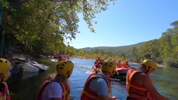 Koprulu Canyon Antalya Turkey September 2021 Water Rafting Rapids River — Stock Video