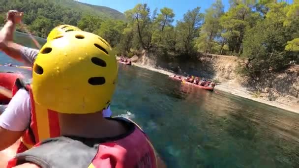 Koprulu Canyon Antalya Turquía Septiembre 2021 Rafting Acuático Los Rápidos — Vídeo de stock