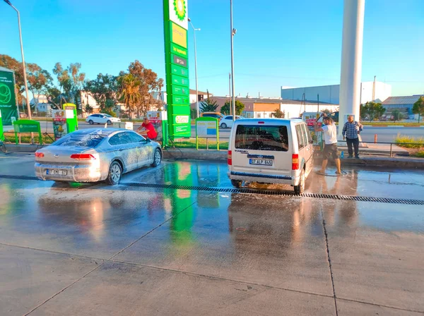 Antalya Turkey May 2021 Car Wash Station Petrol Station Antalya — Stock Photo, Image