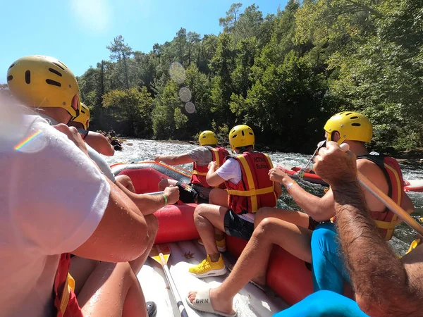 Water rafting on the rapids of river Manavgat in Koprulu Canyon, Turkey. — Stock Photo, Image