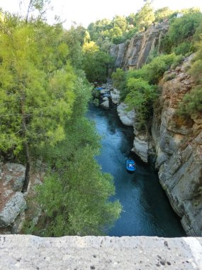 Kemer Antalya 'daki Kuzdere Kanyonu' ndaki yeşil ağaçlar