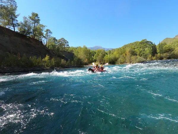 Vodní Rafting Peřejích Řeky Kopryuchay Kaňonu Koprulu Turecko Řeka Kopryuchay — Stock fotografie