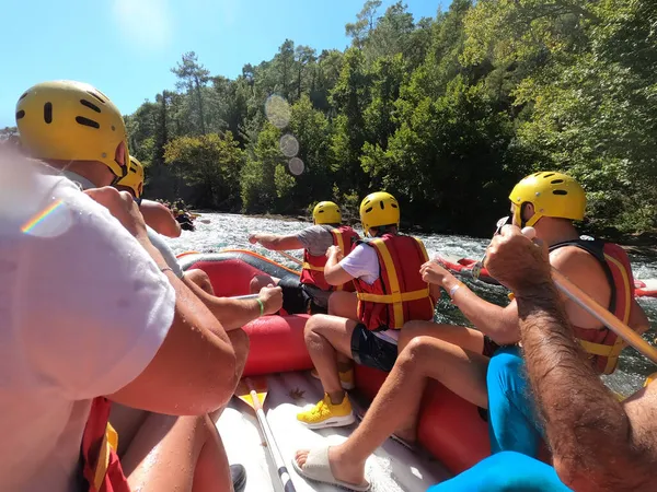 Rafting Wodny Rzece Kopryuchay Kanionie Koprulu Turcji Rzeka Kopryuchay Rzeka — Zdjęcie stockowe