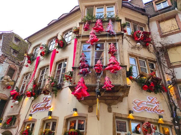 Estrasburgo Alsacia Francia Diciembre 2016 Calles Fachadas Casas Tradicionalmente Decoradas — Foto de Stock