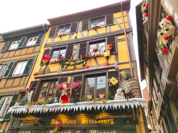 Estrasburgo Alsacia Francia Diciembre 2016 Calles Fachadas Casas Tradicionalmente Decoradas — Foto de Stock