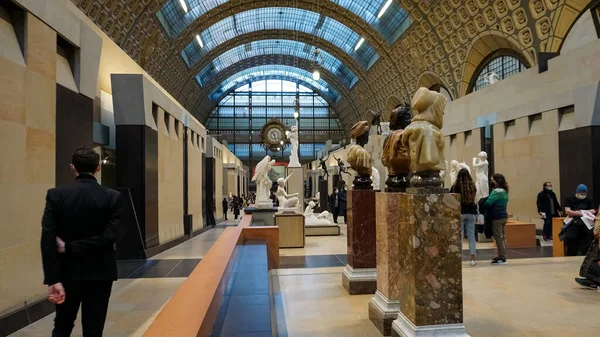 Paris France December 2021 People Going Museum Orsay Housed Former — Stock Photo, Image