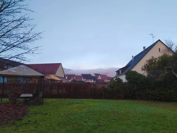 Inverno Aldeia Histórica Eguisheim Região Alsácia França — Fotografia de Stock