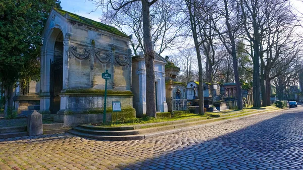 Париж Франция Января 2022 Года Могилы Склепы Кладбище Пер Лашез — стоковое фото