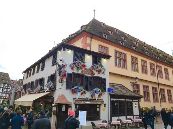 Estrasburgo Alsácia França Dezembro 2021 Pessoas Ruas Fachadas Casas Tradicionalmente — Fotografia de Stock