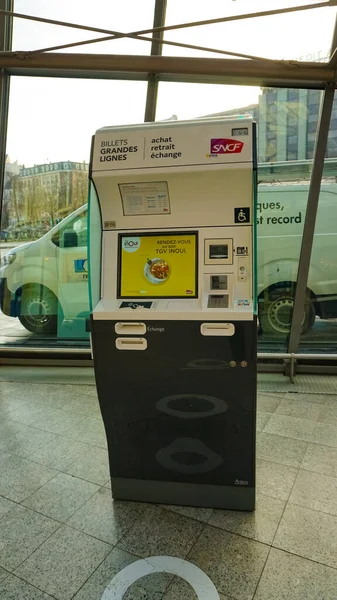 Strasbourg Alsace France December 2021 Sncf Machine Buy Train Tickets — Stock Photo, Image
