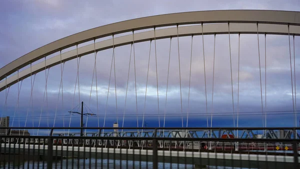 Nova Linha Eléctrico Estrasburgo Kehl Liga França Alemanha Nova Ponte — Fotografia de Stock