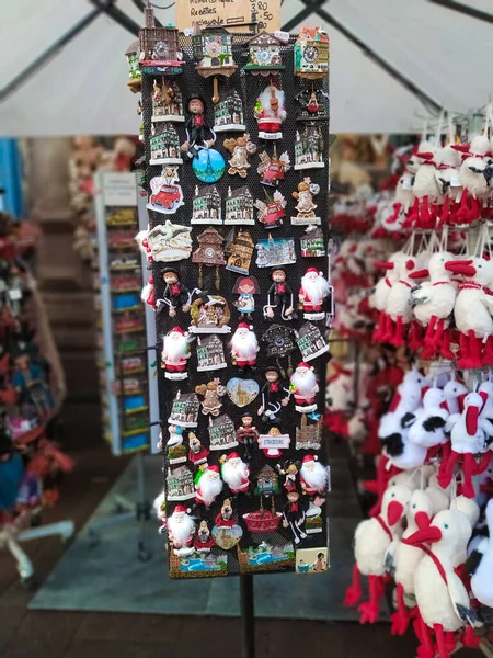 Strasbourg Alsace Frankrike December 2021 Souvenirbutik Längs Katedralen Notre Dame — Stockfoto